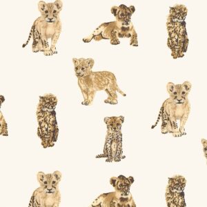 Feeding Pillow - Made to Order - African Safari - Lion & Cheetah Cubs+ Your Choice of Reverse Fabric
