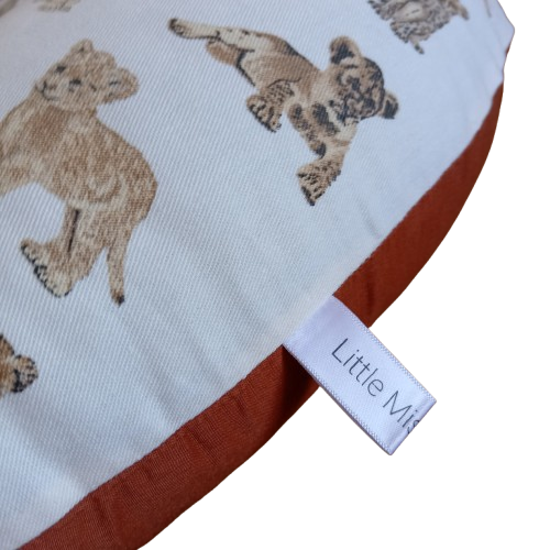 Feeding Pillow - Made to Order - African Safari - Lion & Cheetah Cubs+ Your Choice of Reverse Fabric - Image 3
