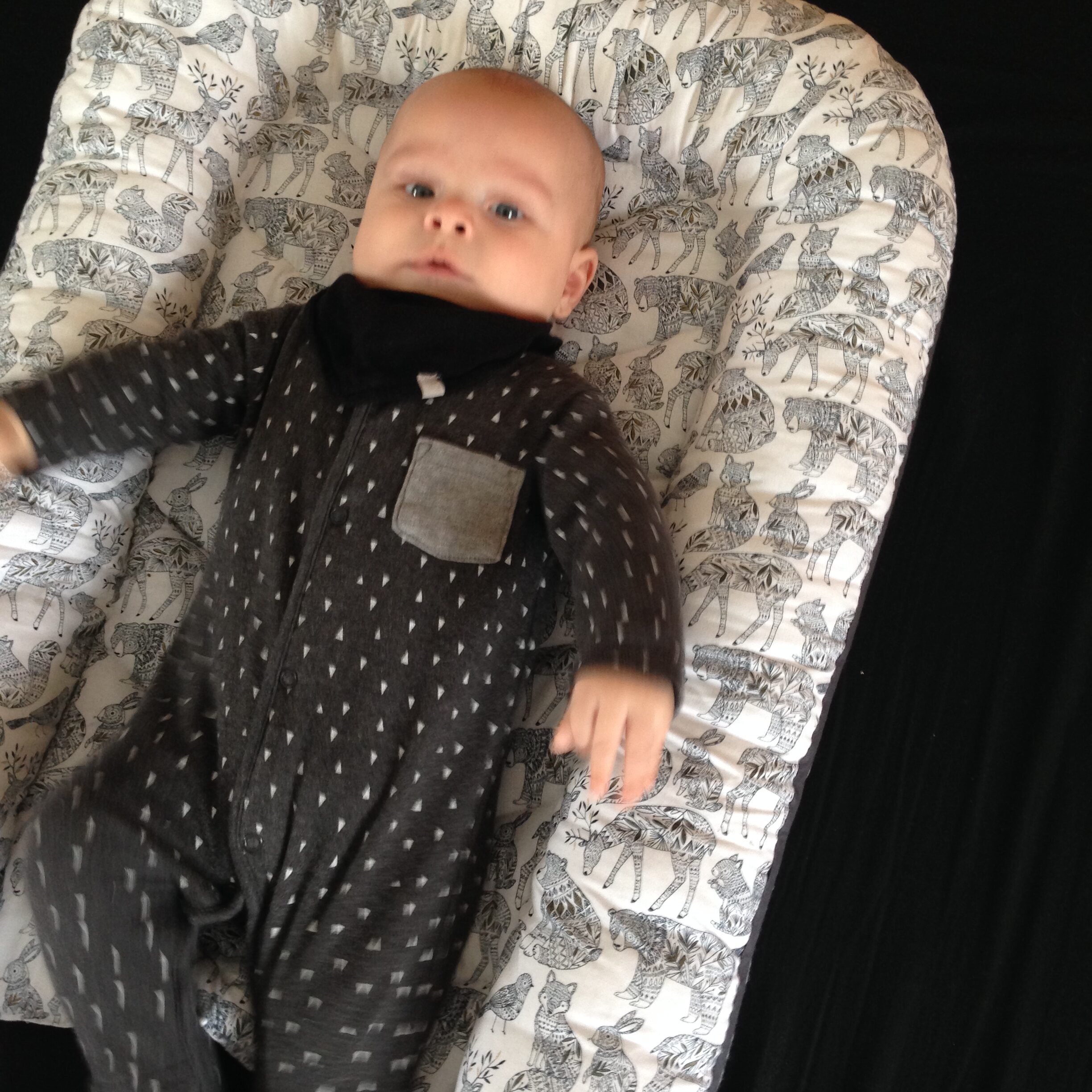 Babynest - Patterns on Mustard + Unbleached Cotton + Macrame Fringe trim - Image 8
