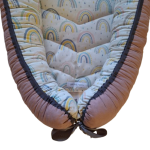 Babynest - Pastel Rainbows + Dusty Pink + Grey Trim