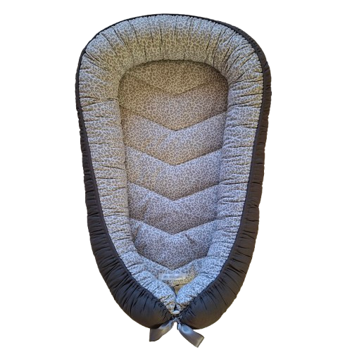 Babynest - Grey Leopard Print + Grey + Grey Trim - Image 3