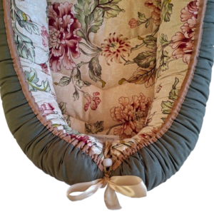 Babynest - Ready To Go! - Victorian Florals + Olive + Beige Trim
