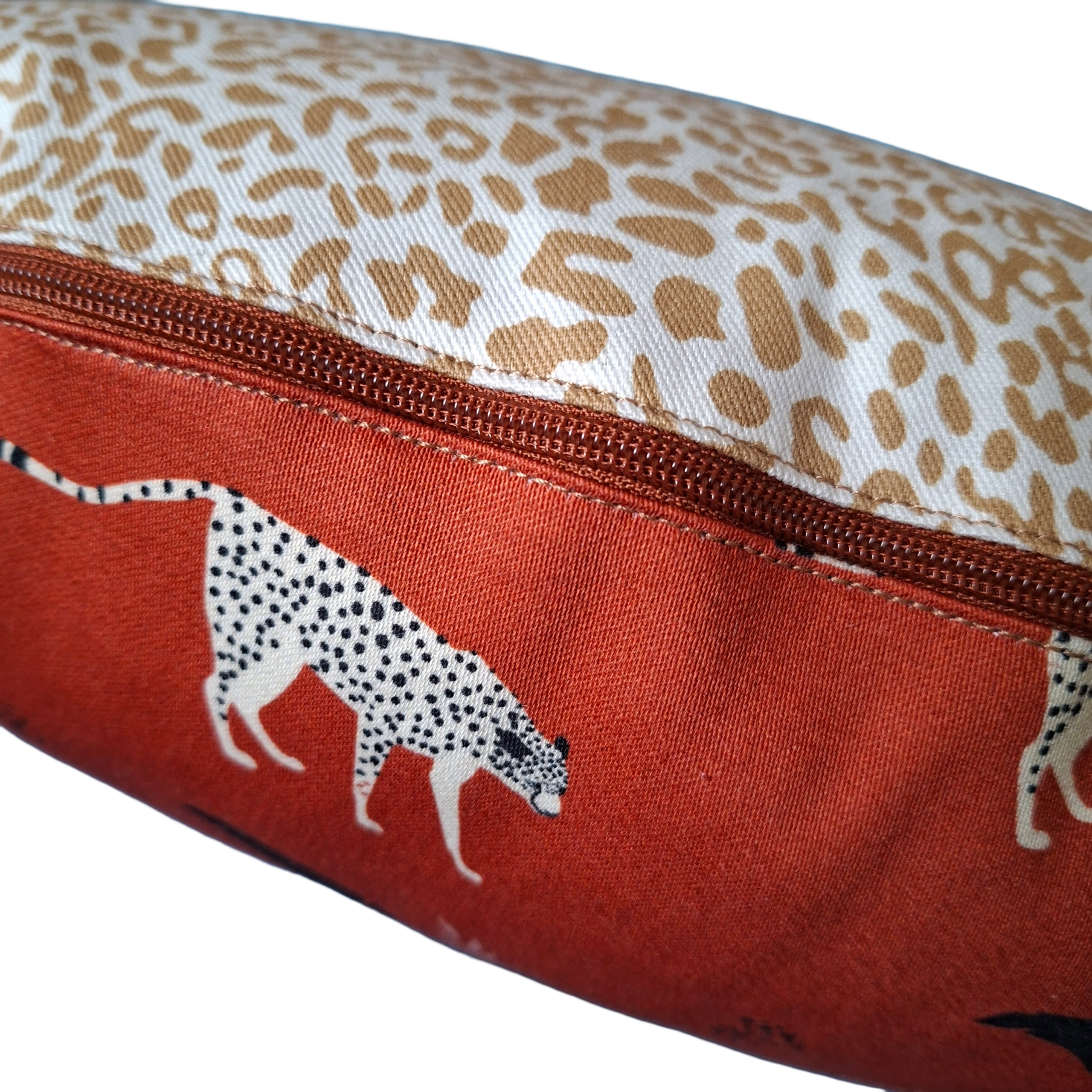 NEW Shape Feeding Pillow - Ready To Go - Cheetahs on Rust + Sand Leopard Print - Image 5