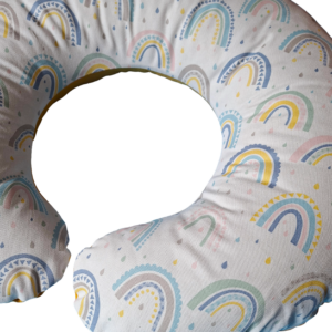 NEW Shape Feeding Pillow - Ready To Go - Pastel Rainbows + Yellow