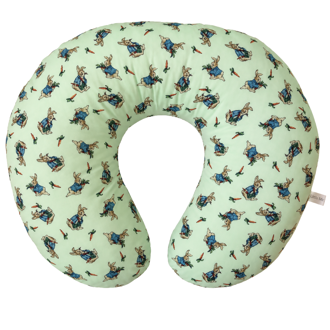 Feeding Pillow - Ready To Go - Peter Rabbit on Mint + Rust - Image 3