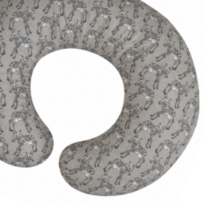 NEW Shape Feeding Pillow - Ready To Go - Grey Baby Zebra's + Grey Leopard Print